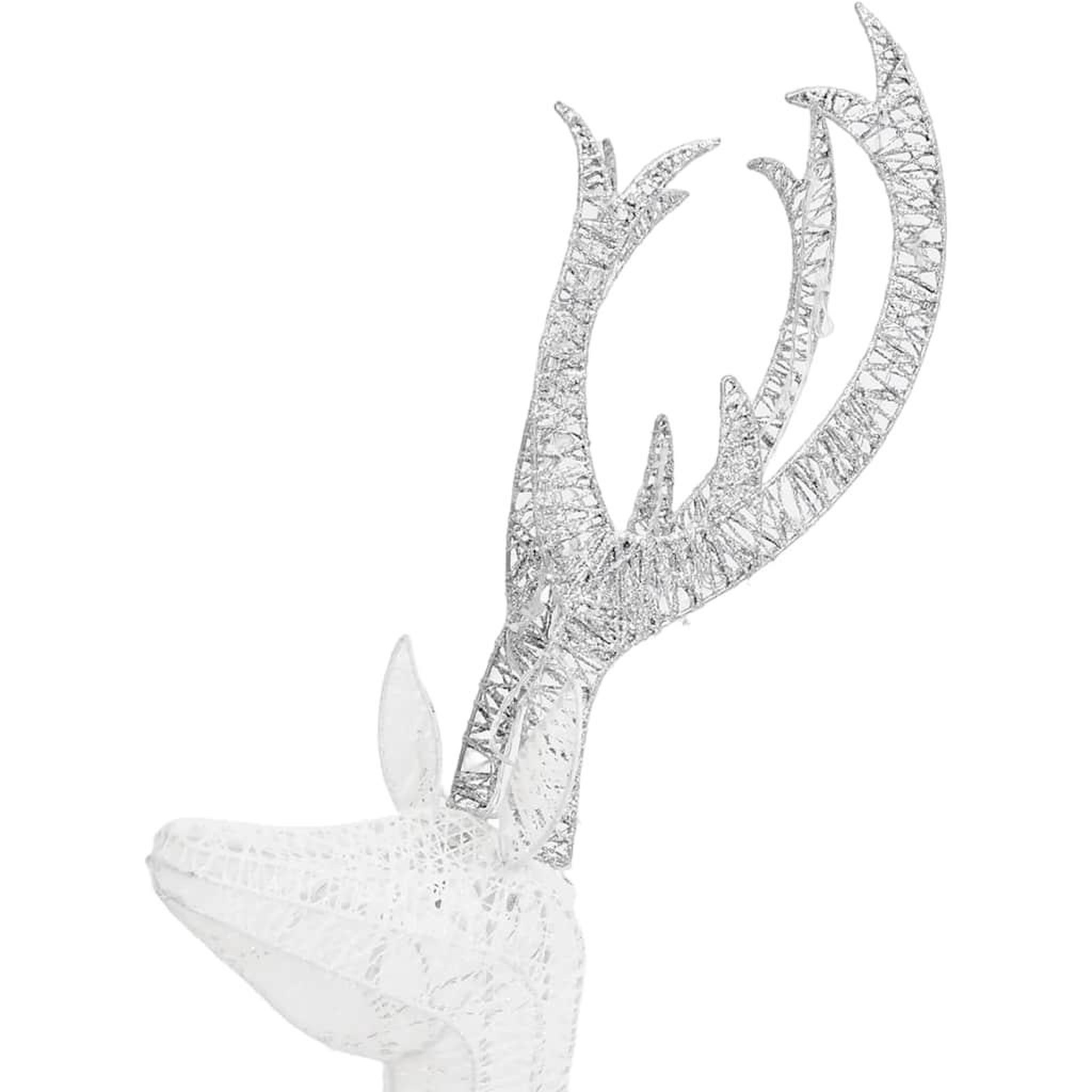 Voir la diapositive 5 : VIDAXL Decoration de noël famille de rennes blanc et argente 201 led