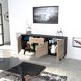 Voir la diapositive 4 : Bahut scandinave 3 portes 1 tiroir L180xP42xH80cm SNOW