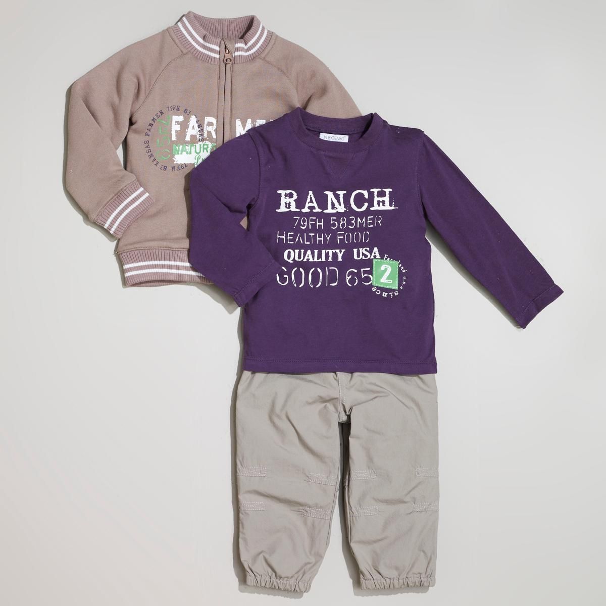 Ensemble 3 pièces sweat pantalon tee shirt garçon 