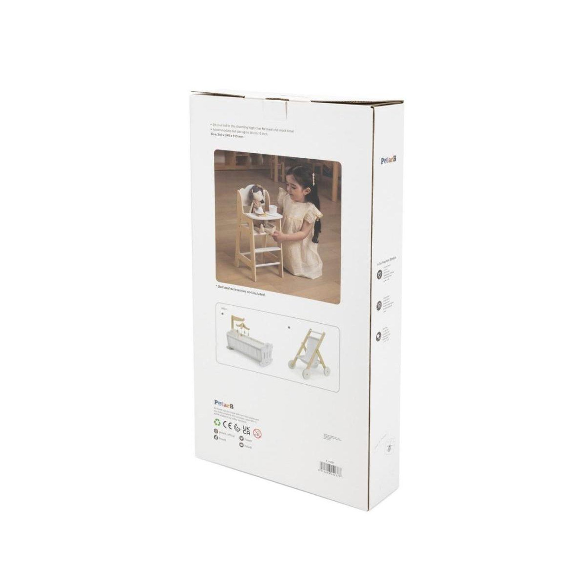 Voir la diapositive 2 : VIGA Chaise haute de poupée  44237 polarb - bois