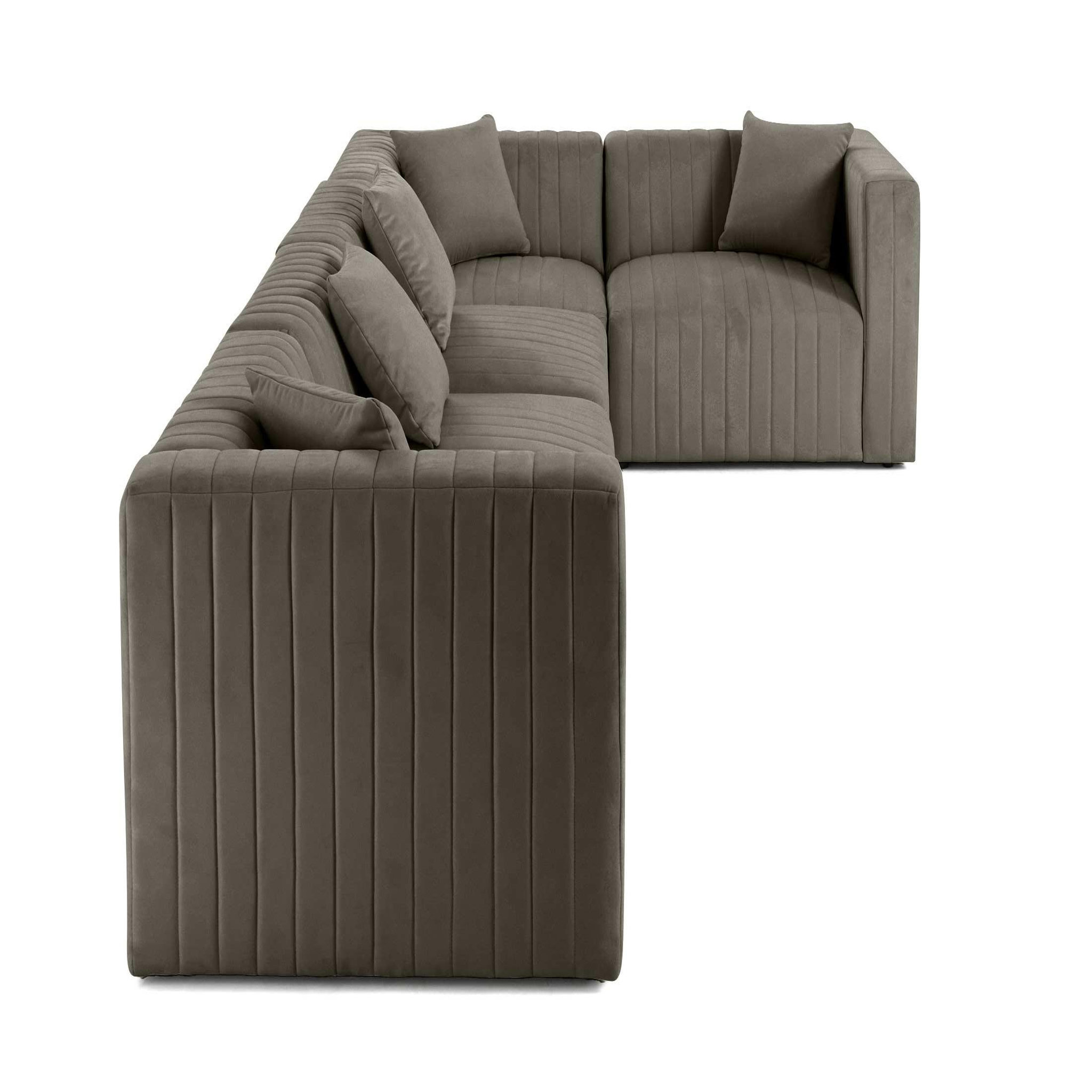 Voir la diapositive 6 : BEST MOBILIER Nova - canapé modulable d'angle réversible - 6 places - en velours