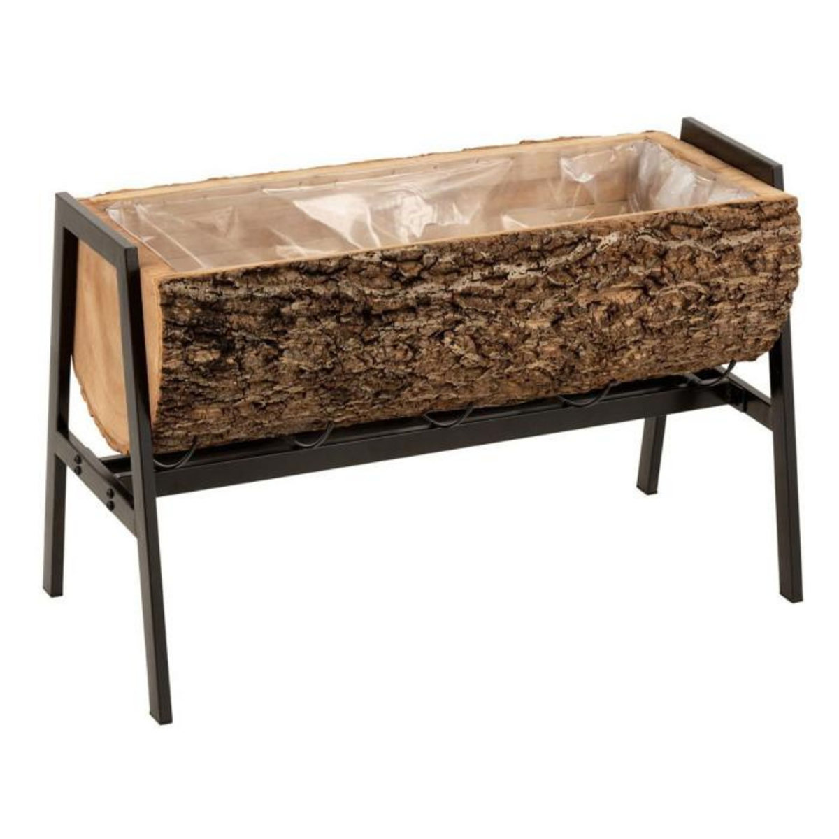 Paris Prix Cache-Pot sur Pied  Tronc en Bois  78cm Naturel