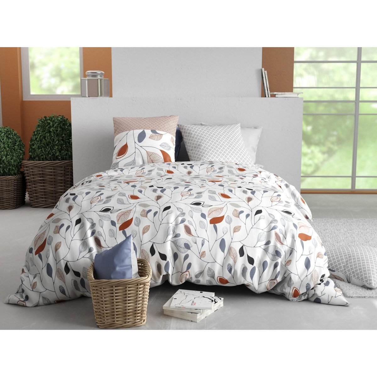 ATELIER DU COTON Parure Housse De Couette 100% Coton 57fils Flolia