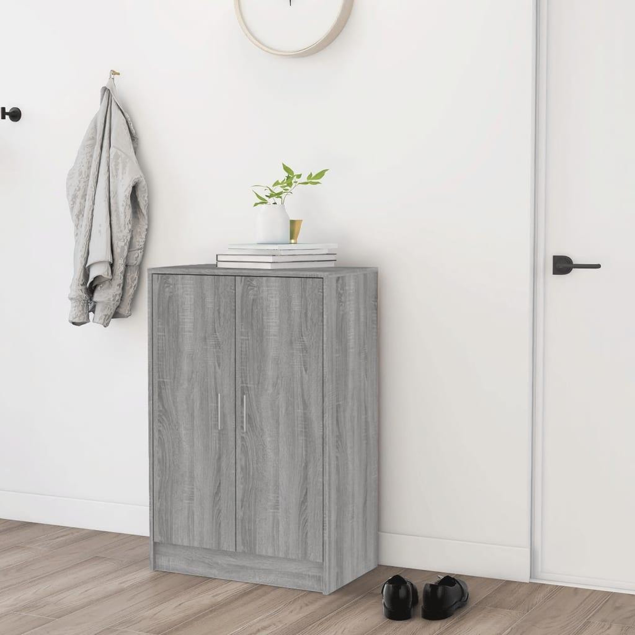 Voir la diapositive 3 : VIDAXL Meuble a chaussures Sonoma gris 60x35x92 cm Bois d'ingenierie