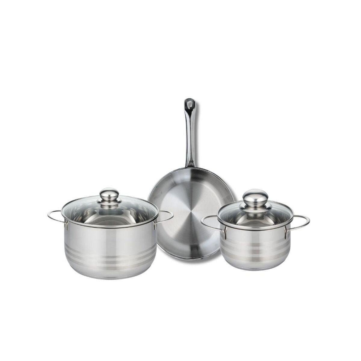 ELO Ensemble de 1 Poêle de cuisson 24 cm et 2 faitouts 16 et 20 cm Elo Profi Brillant