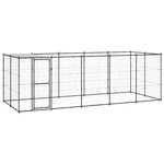 VIDAXL Chenil extérieur Acier avec toit 12,1 m²