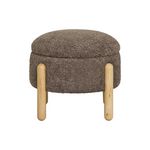 LISA DESIGN Rosie - pouf - en tissu bouclette. Coloris disponibles : Marron