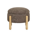 LISA DESIGN Rosie - pouf - en tissu bouclette. Coloris disponibles : Marron