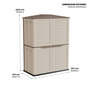 Voir la diapositive 4 : INTEC Abri de jardin Extérieur 2 portes Beige 151 x 83 x H200cm Cabanon de jardin avec plancher intégré INTEC