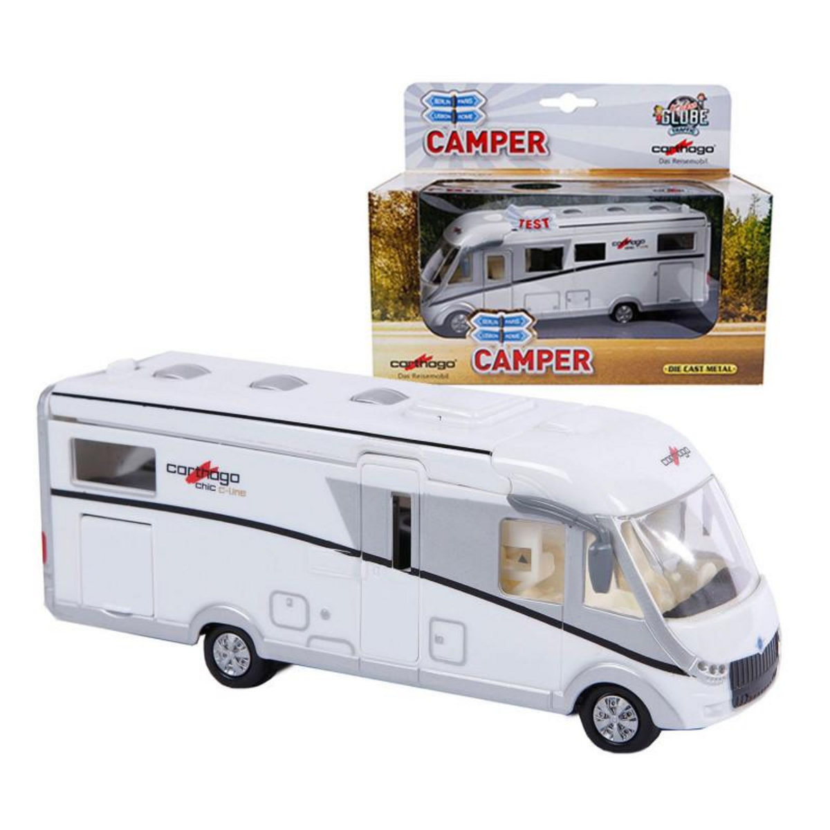 GLOB KIDS Kids Globe Die-cast Carthago Camper with Light, 16cm