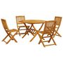 Voir la diapositive 2 : VIDAXL Ensemble a manger de jardin pliable 5 pcs bois massif d'acacia