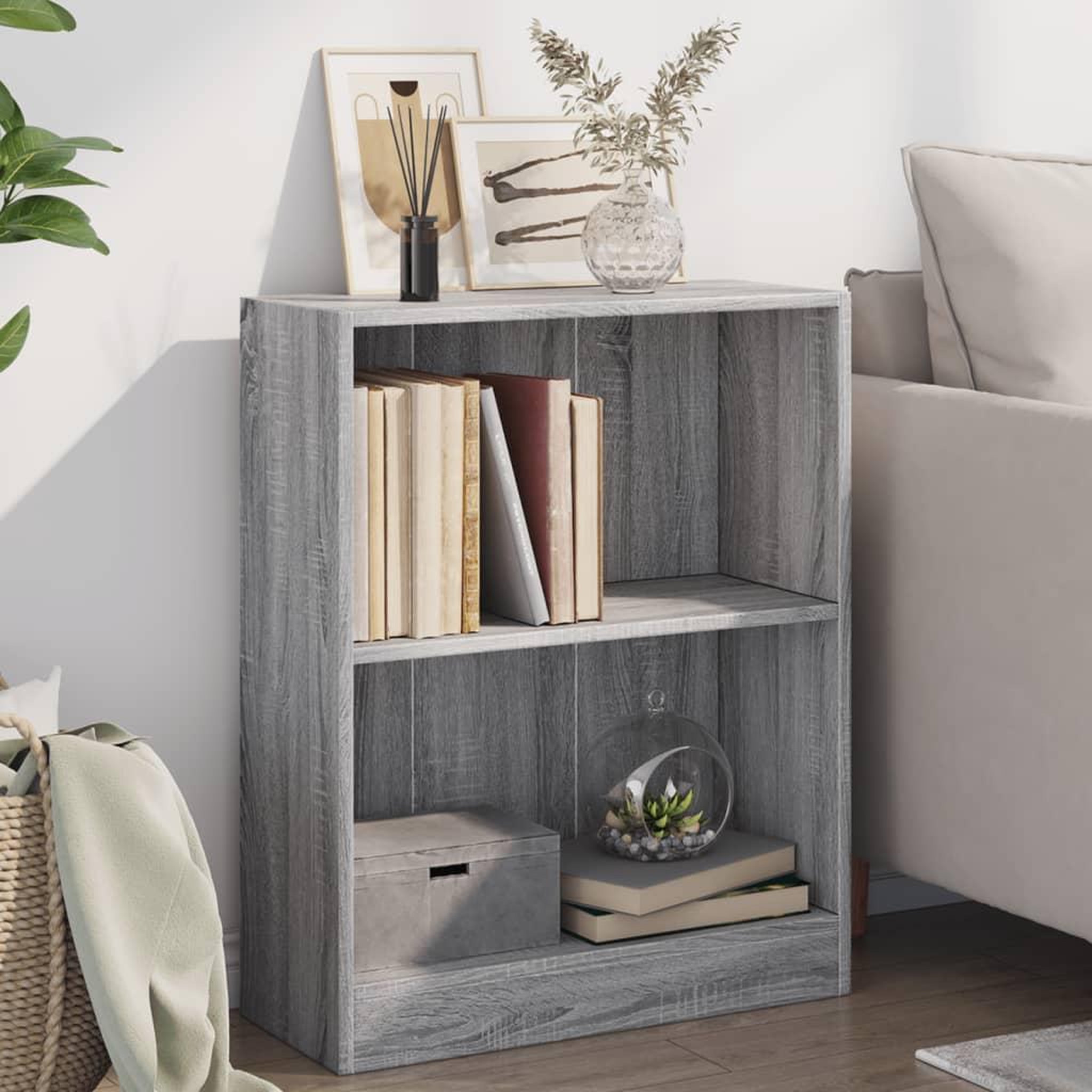 Voir la diapositive 1 : VIDAXL Bibliotheque Sonoma gris 60x24x76 cm Bois d'ingenierie