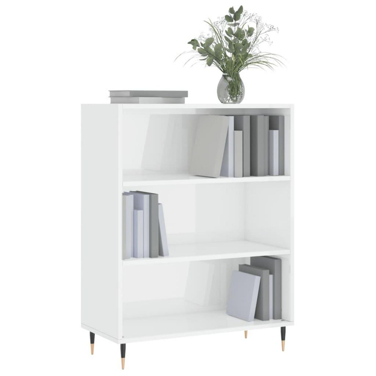 VIDAXL Bibliotheque blanc brillant 69,5x32,5x90 cm bois d'ingenierie