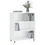 Voir la diapositive 3 : VIDAXL Bibliotheque blanc brillant 69,5x32,5x90 cm bois d'ingenierie