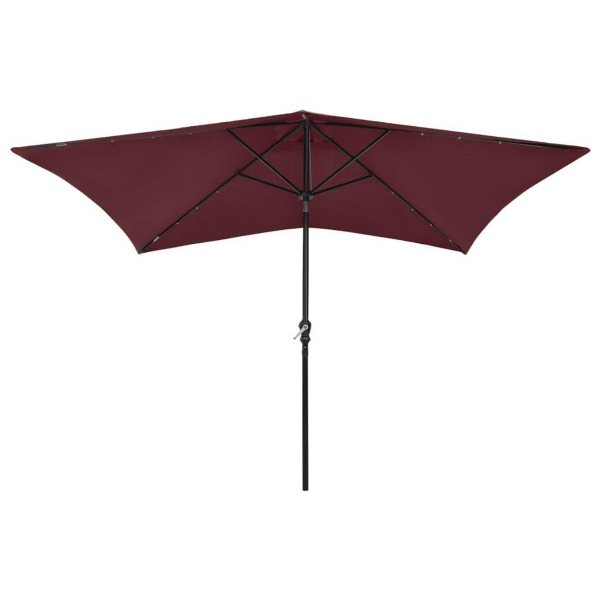 VIDAXL Parasol de jardin avec LED et mat en acier rouge bordeaux 2x3 m