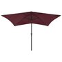 Voir la diapositive 2 : VIDAXL Parasol de jardin avec LED et mat en acier rouge bordeaux 2x3 m