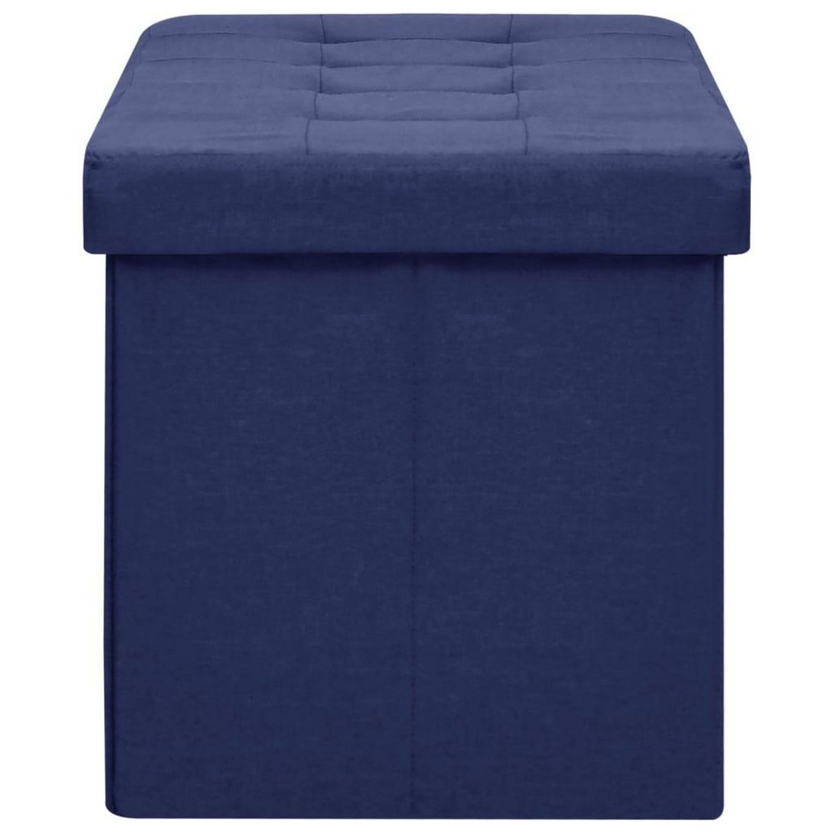 VIDAXL Banc de rangement pliable Bleu Faux lin