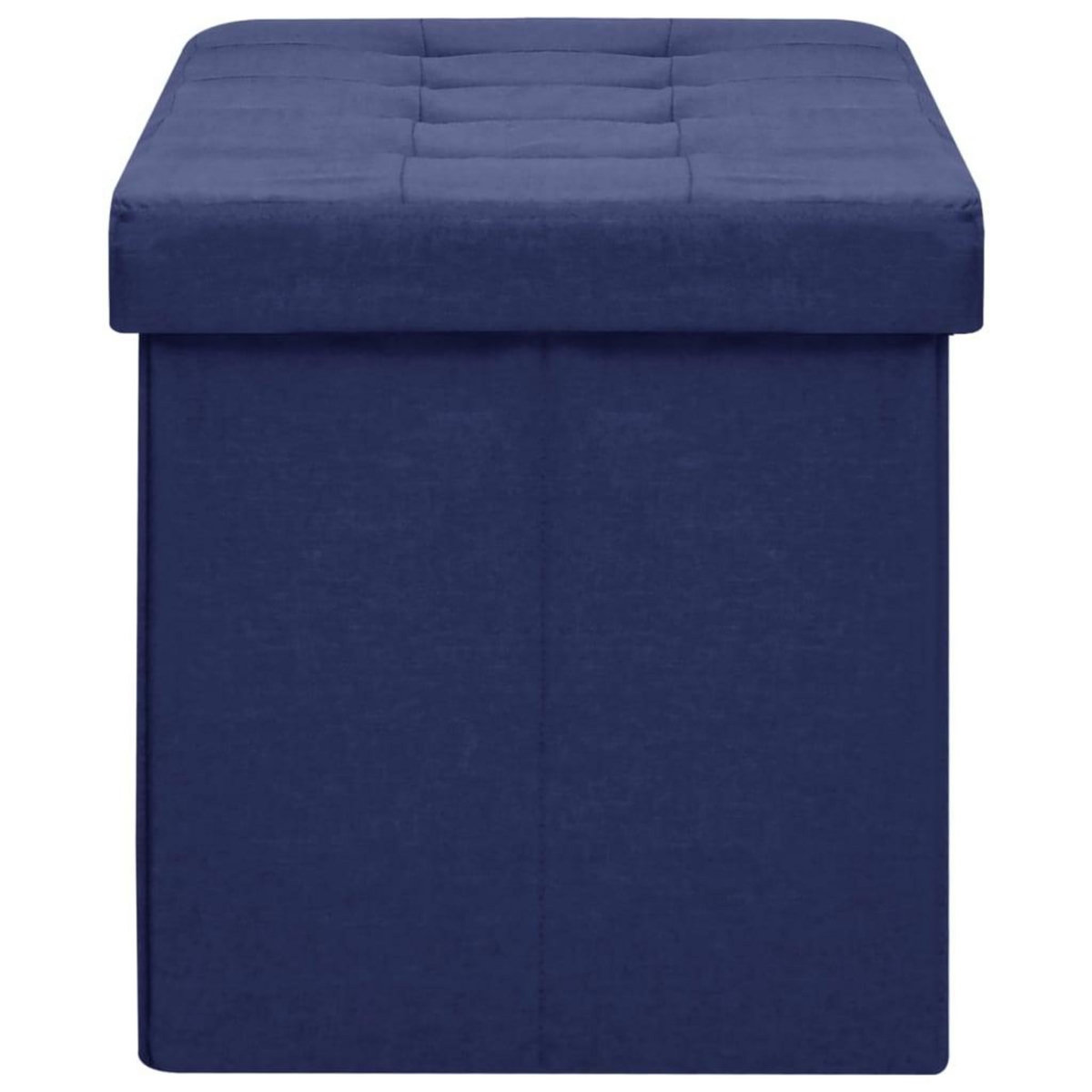 VIDAXL Banc de rangement pliable Bleu Faux lin