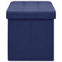Voir la diapositive 4 : VIDAXL Banc de rangement pliable Bleu Faux lin