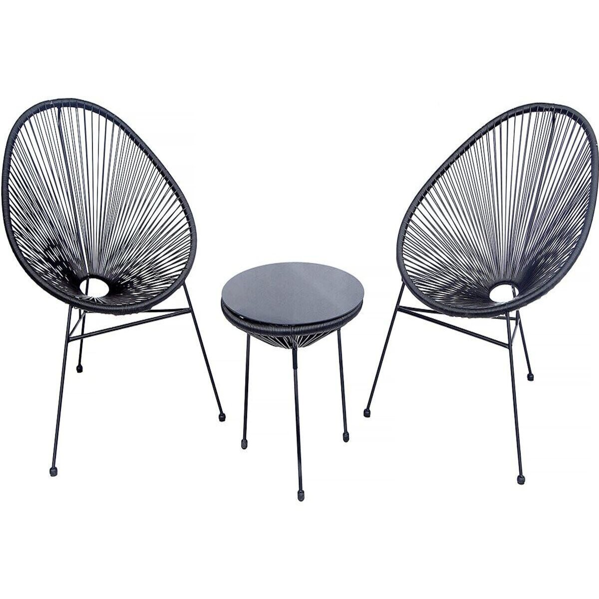 Habitat et Jardin Salon de jardin acapulco en métal  Odea  - 2 places - Noir