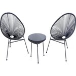 Habitat et Jardin Salon de jardin acapulco en métal  Odea  - 2 places - Noir