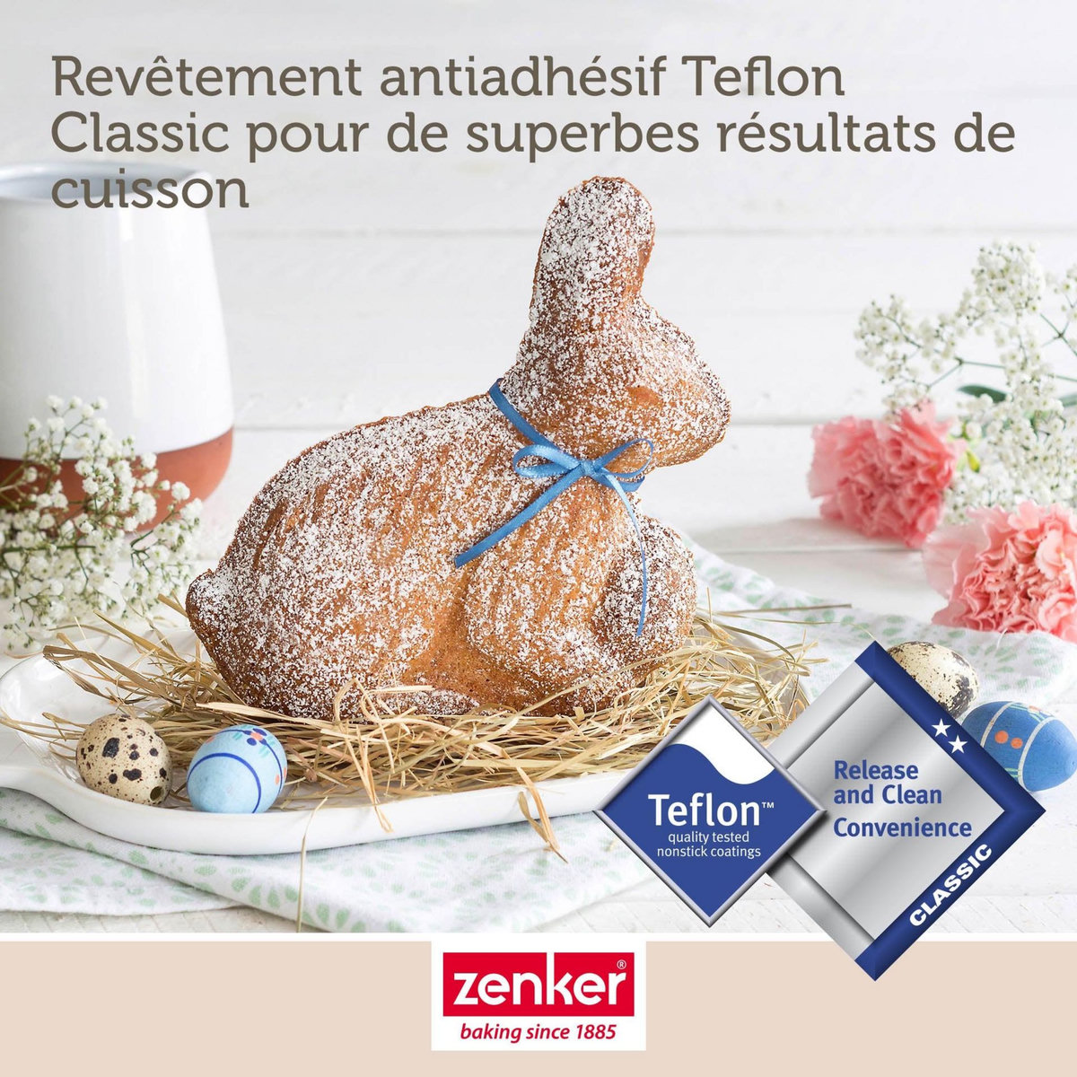 ZENKER Lot de 2 moules à gâteaux 3D en forme de lapin de Pâques 600 ml Zenker Pâques