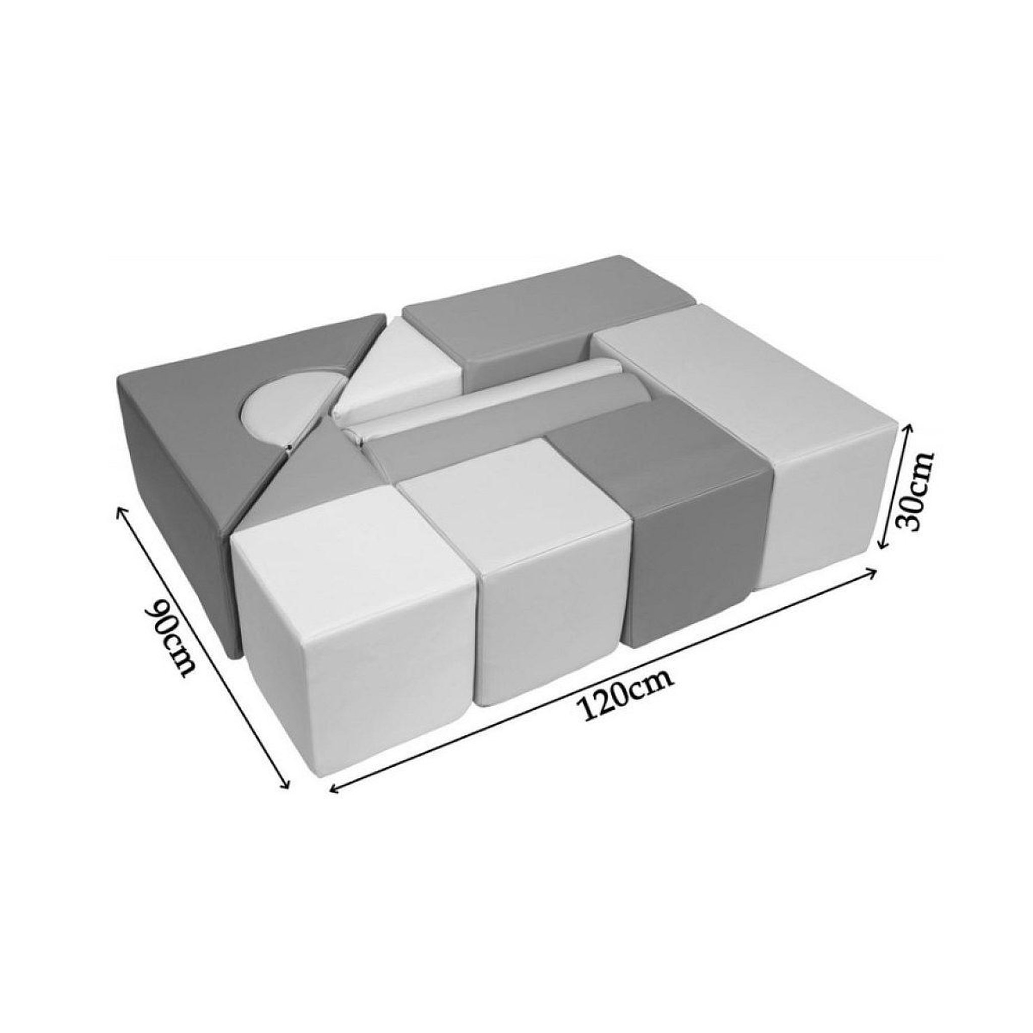 Voir la diapositive 2 : VELINDA Set de 15 blocs en mousse le jeu blanc cappuccino