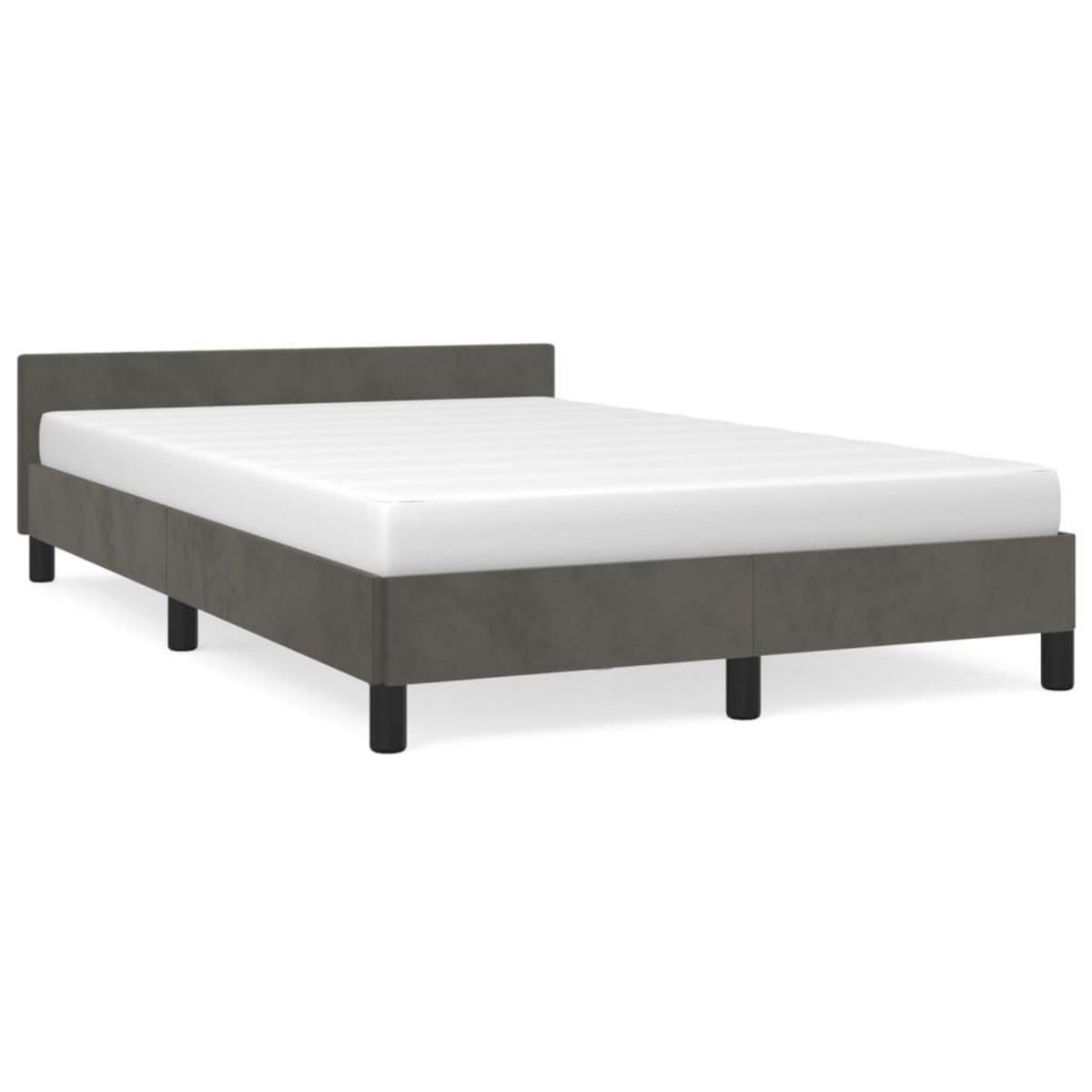 VIDAXL Cadre de lit sans matelas gris fonce 120x200 cm velours