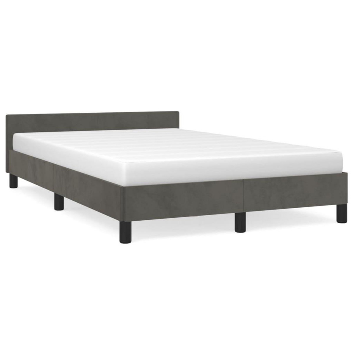 VIDAXL Cadre de lit sans matelas gris fonce 120x200 cm velours