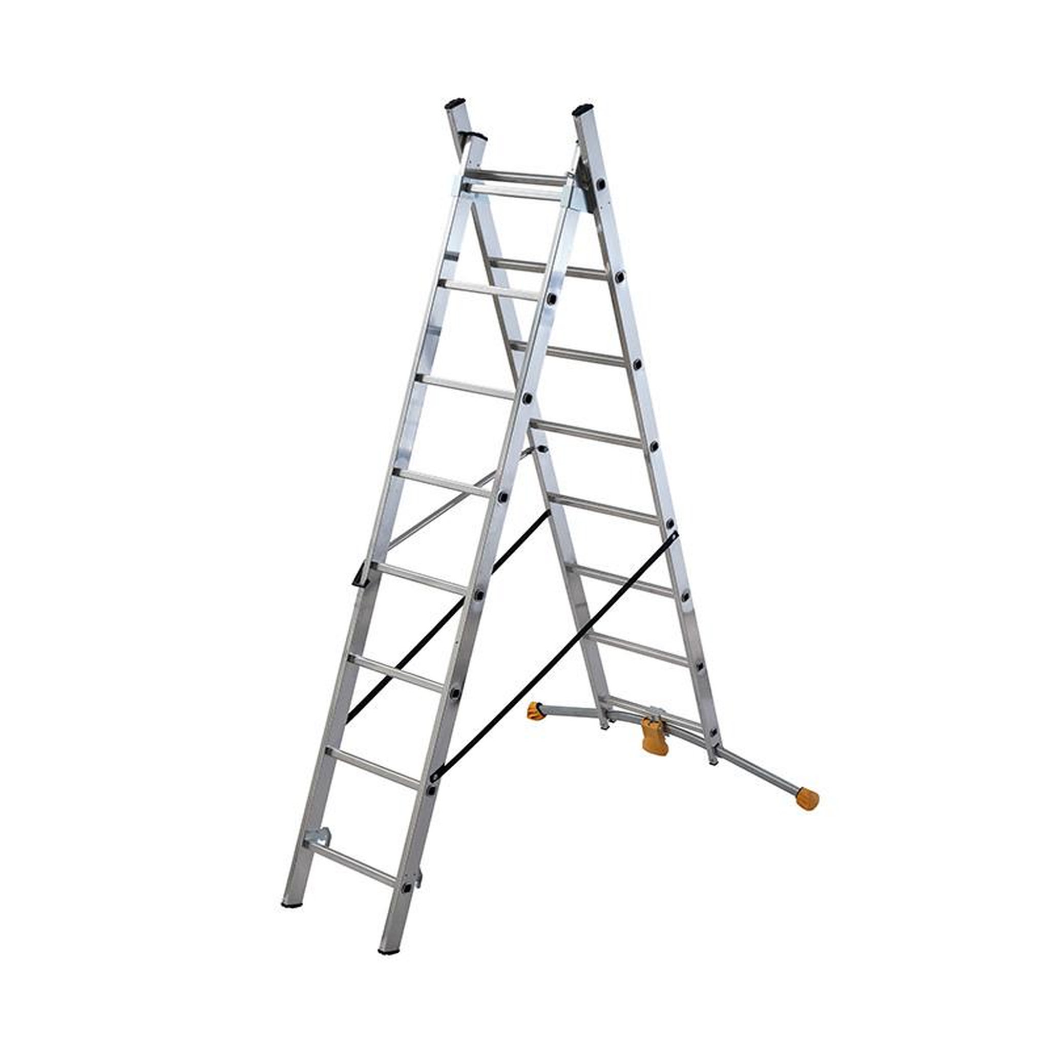 HAILO Echelle transformable 2 plans 2x8 échelons 3,5m/4,4m en aluminium Hailo HobbyLot