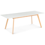 Voir la diapositive 1 : ID MARKET Table scandinave extensible rectangle INGA 6-10 personnes blanche 160-200 cm