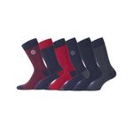 SERGE BLANCO Lot de 6 Paires de Chaussettes de ville coton homme. Coloris disponibles : Rouge