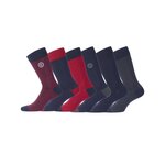 SERGE BLANCO Lot de 6 Paires de Chaussettes de ville coton homme. Coloris disponibles : Rouge