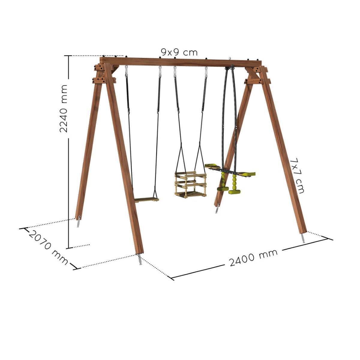 Soulet Portique balançoire - Bois - H2.24m - PIERRE 