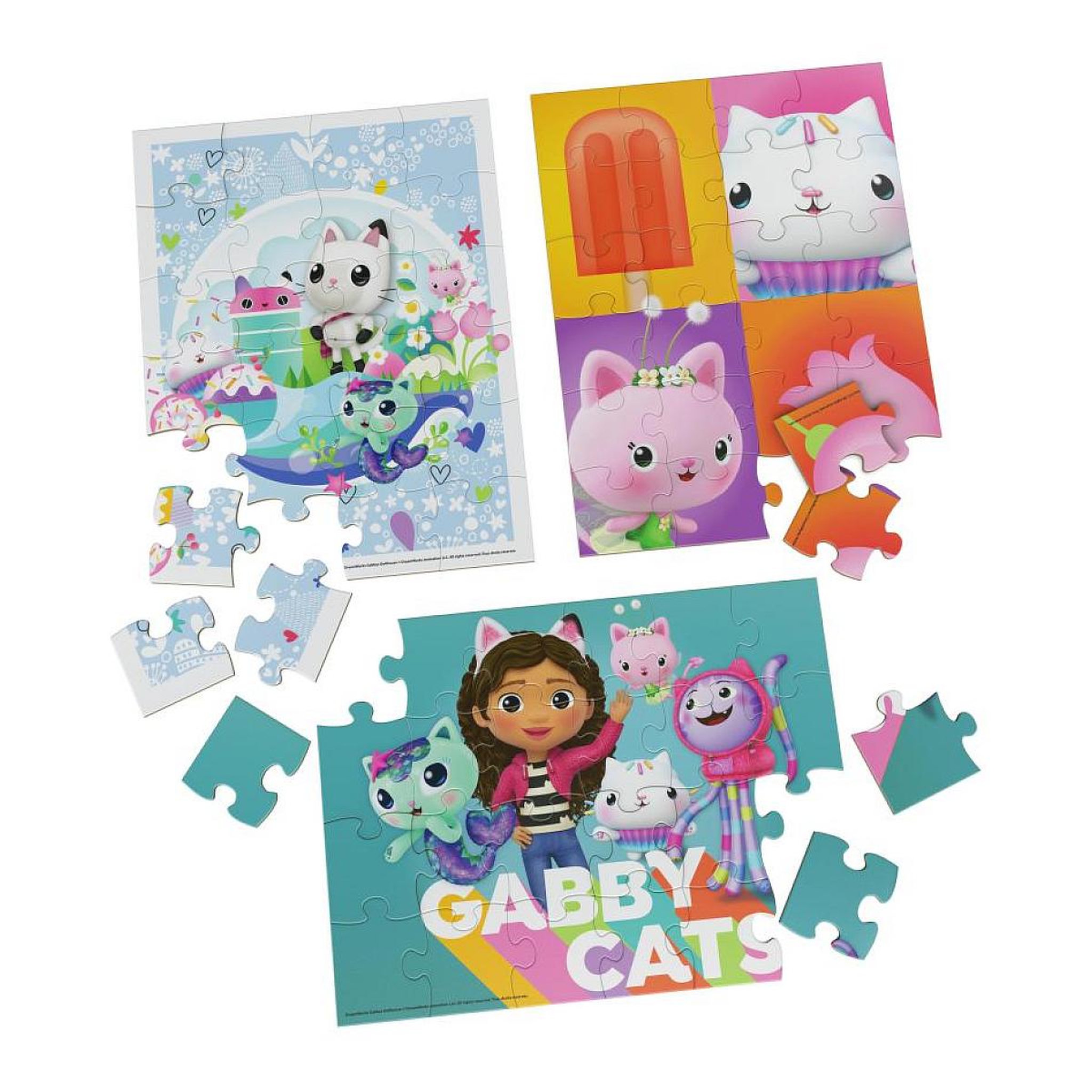 Voir la diapositive 2 : SpinMaster Boite 3 puzzles bois fsc gabby et la maison magique