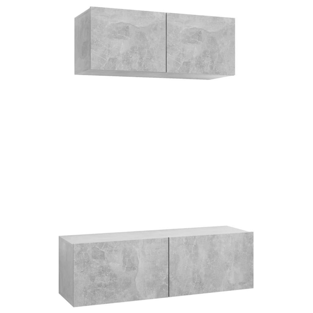 VIDAXL Ensemble de meubles TV 2 pcs Gris beton Bois d'ingenierie