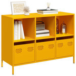 VIDAXL Buffet jaune moutarde 101,5x39x73,5 cm acier lamine a froid