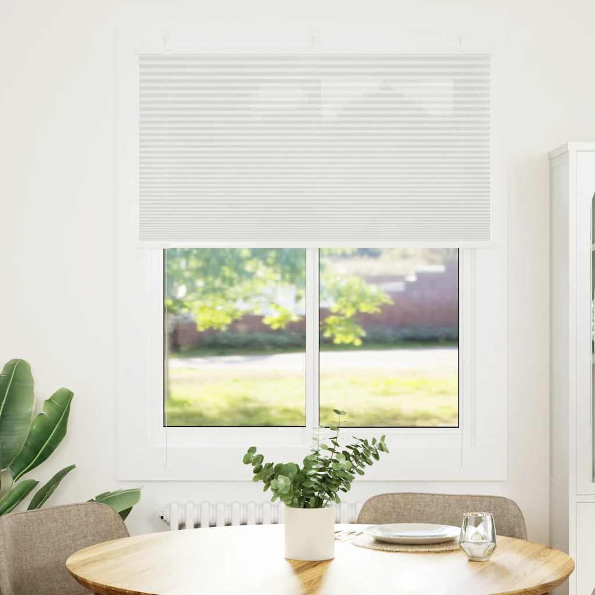 Voir la diapositive 2 : VIDAXL Store plisse gris clair 105x100cm largeur du tissu 104,4cm