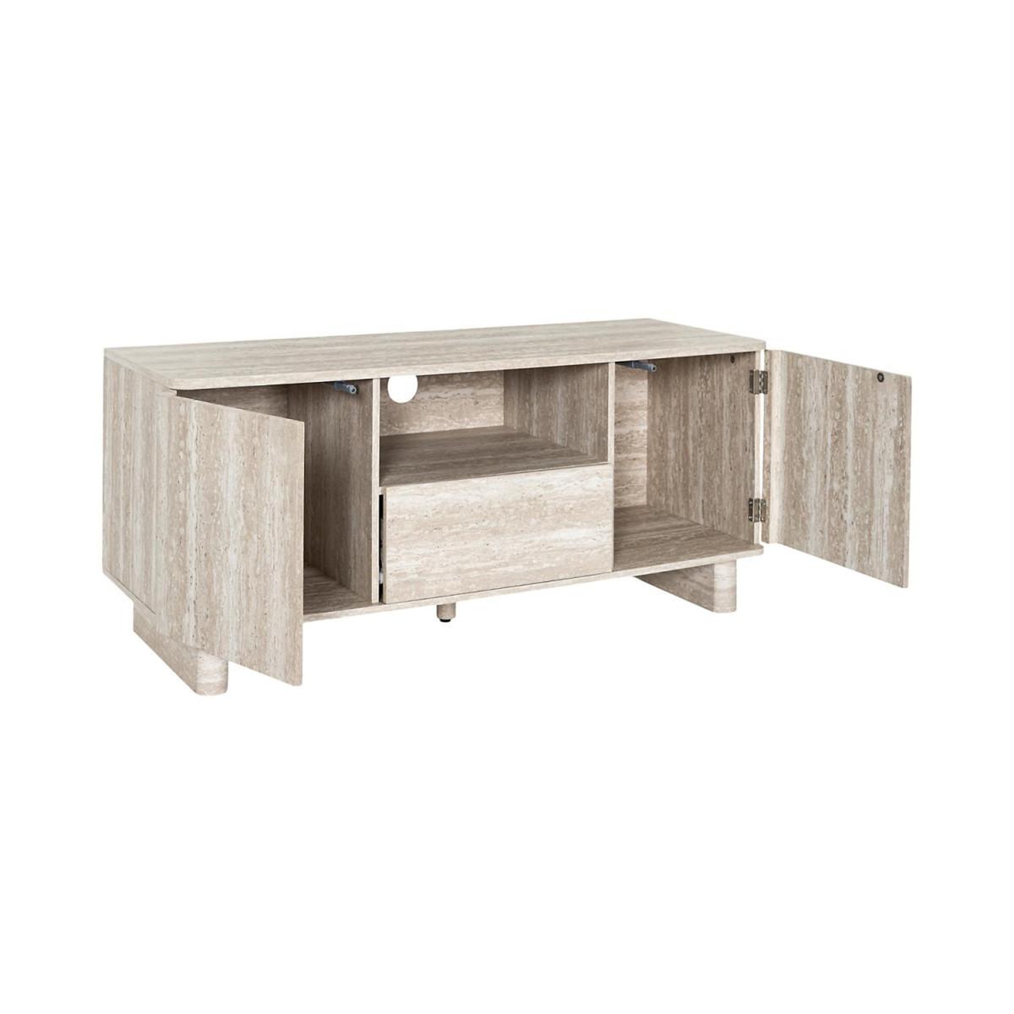 Voir la diapositive 5 : The Home Deco Factory Meuble tv 2 portes & 1 tiroir  pietra  110cm beige