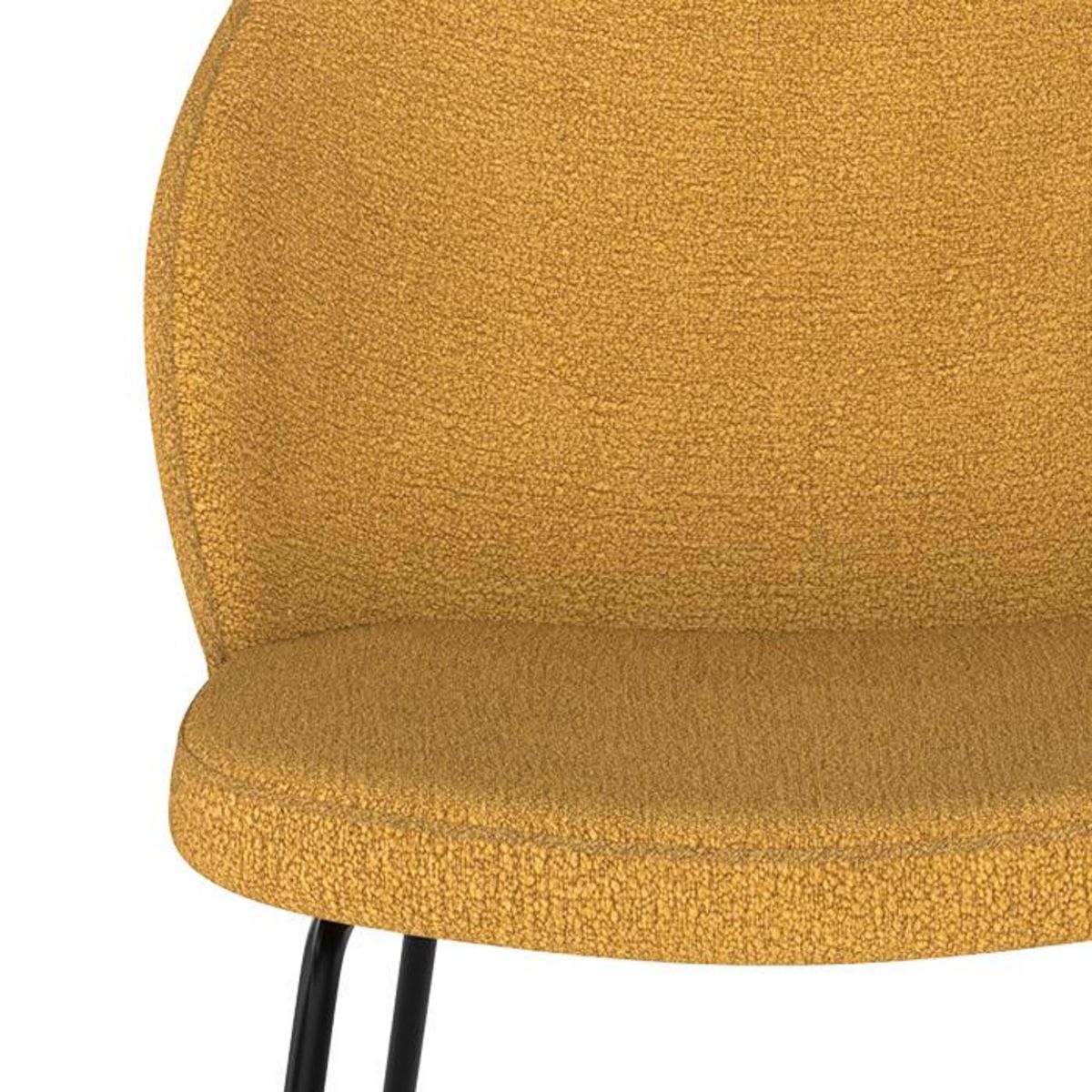 Rendez vous déco Lot de 2 chaises jaunes en tissu bouclette et pied en métal - Groom