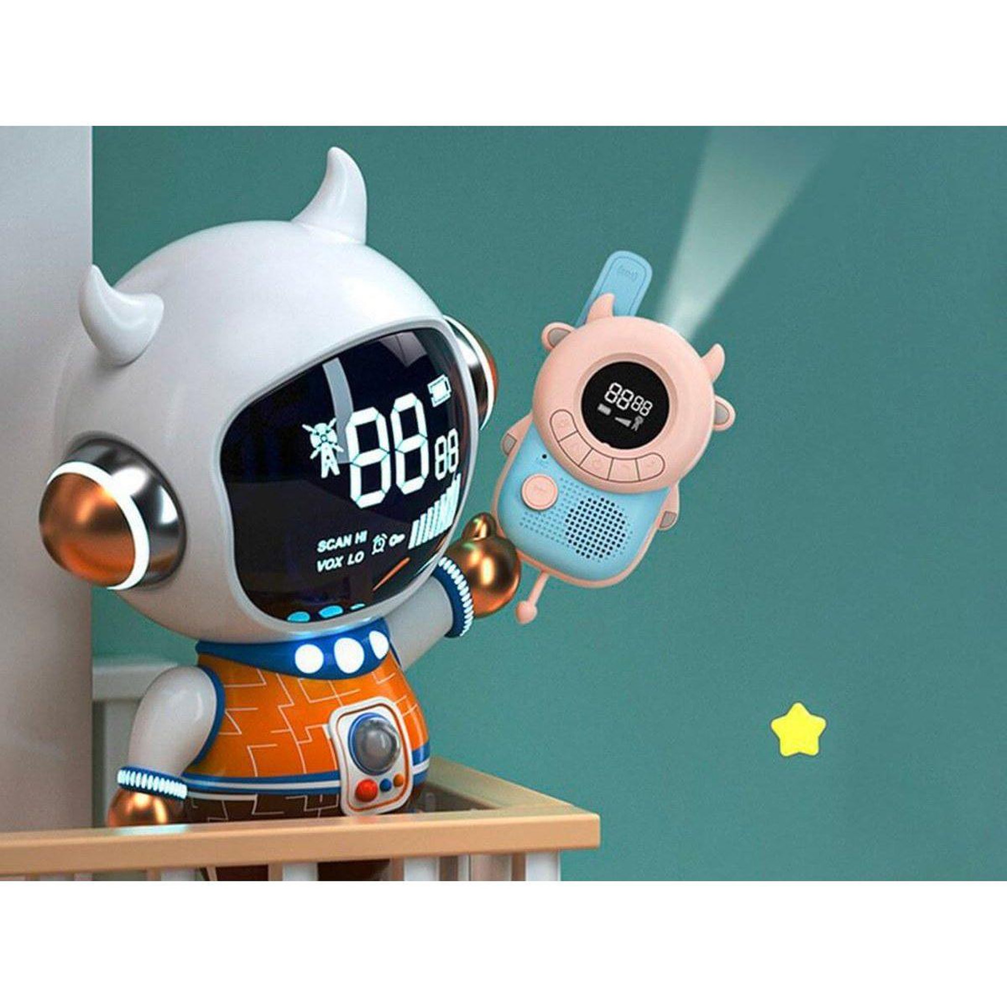 Voir la diapositive 5 : 1001JOUETS Talkie-Walkie Enfant - 8 Canaux PMR446 - Fonction VOX et Lampe Torche - Distance 3 km - Design Vache
