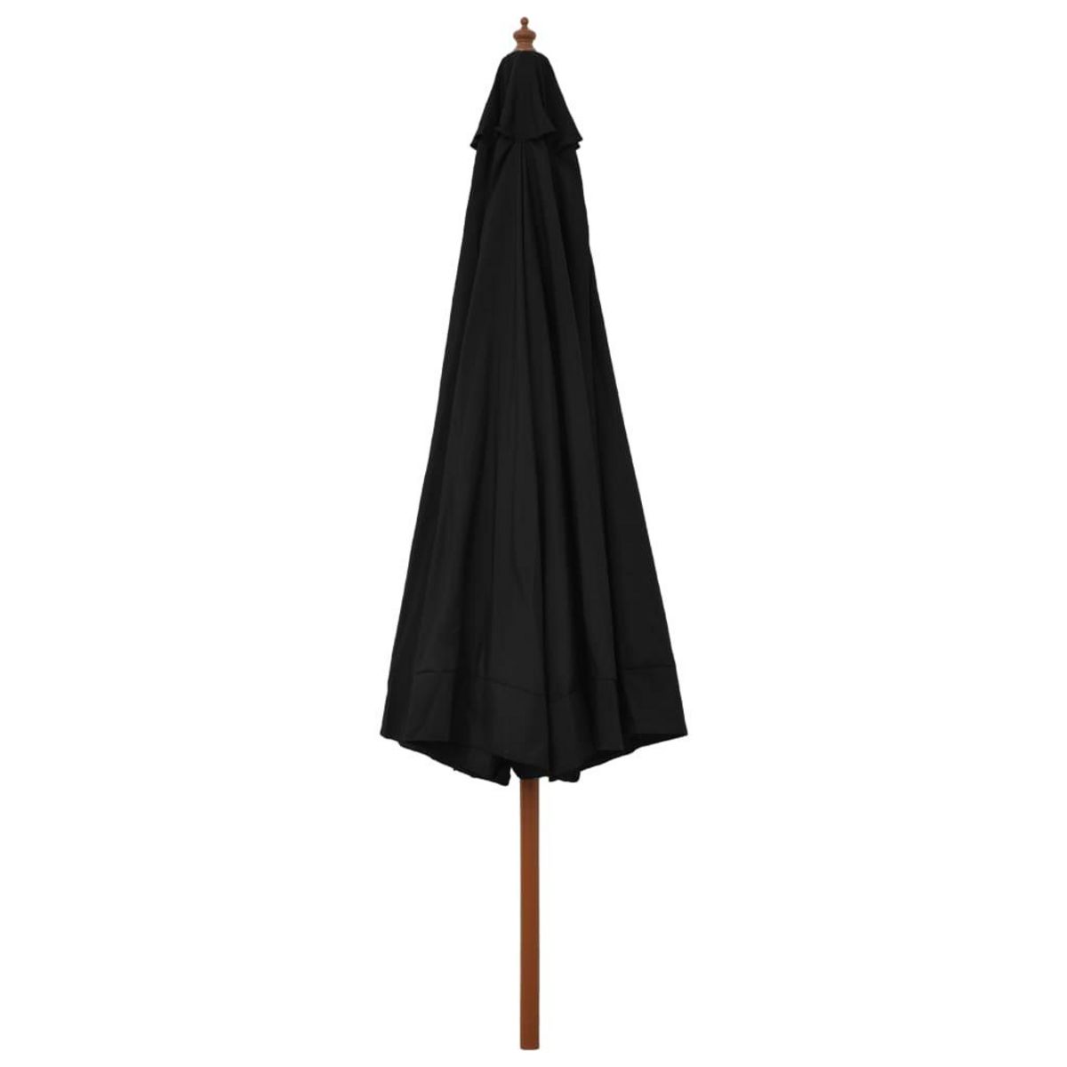 VIDAXL Parasol d'exterieur avec mat en bois 330 cm Noir