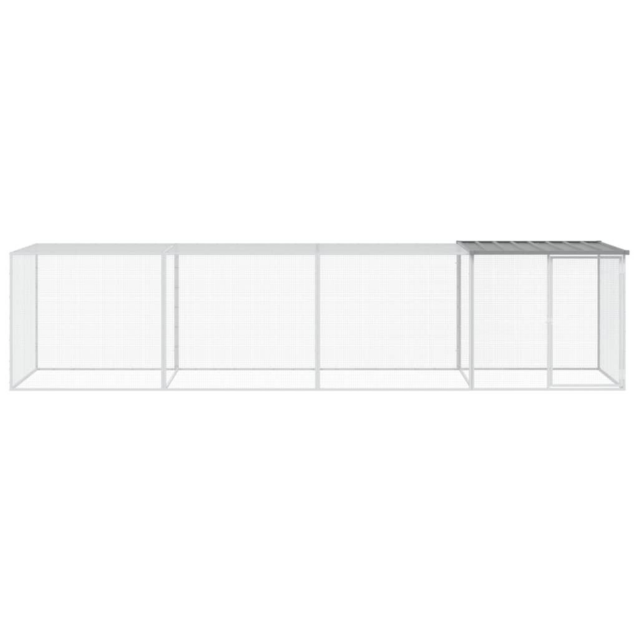 Voir la diapositive 3 : VIDAXL Poulailler avec toit gris clair 403x98x90 cm acier galvanise