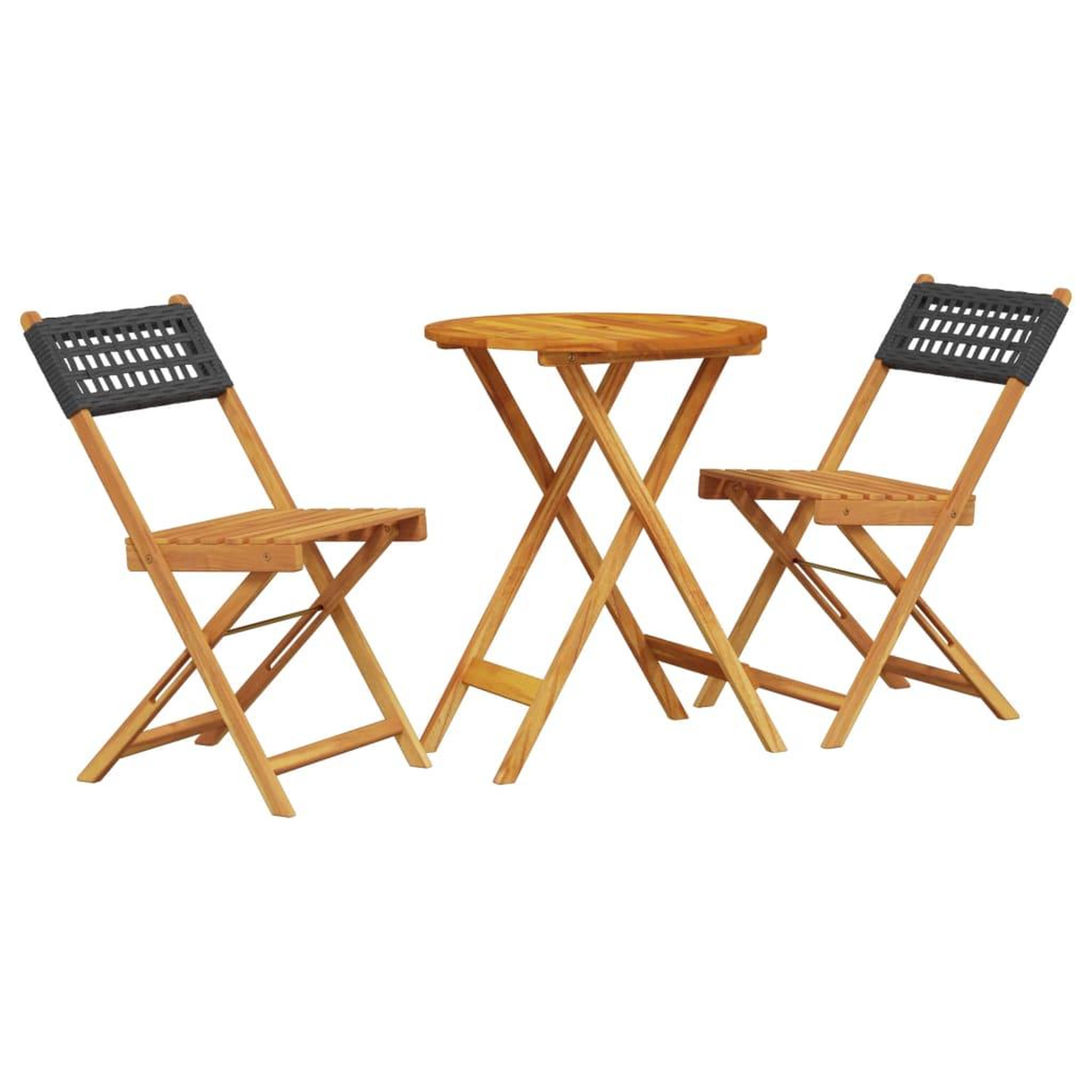 Voir la diapositive 2 : VIDAXL Ensemble de bistro 3 pcs noir resine tressee et bois massif