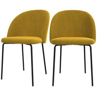 Lot de 2 chaises design en velours beige pieds noirs ARABEL - DIP
