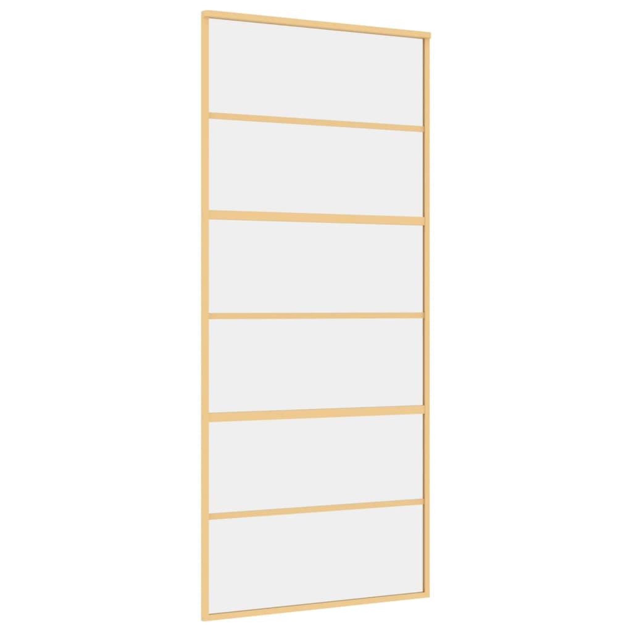 Voir la diapositive 2 : VIDAXL Porte coulissante dore 90x205 cm verre ESG clair et aluminium
