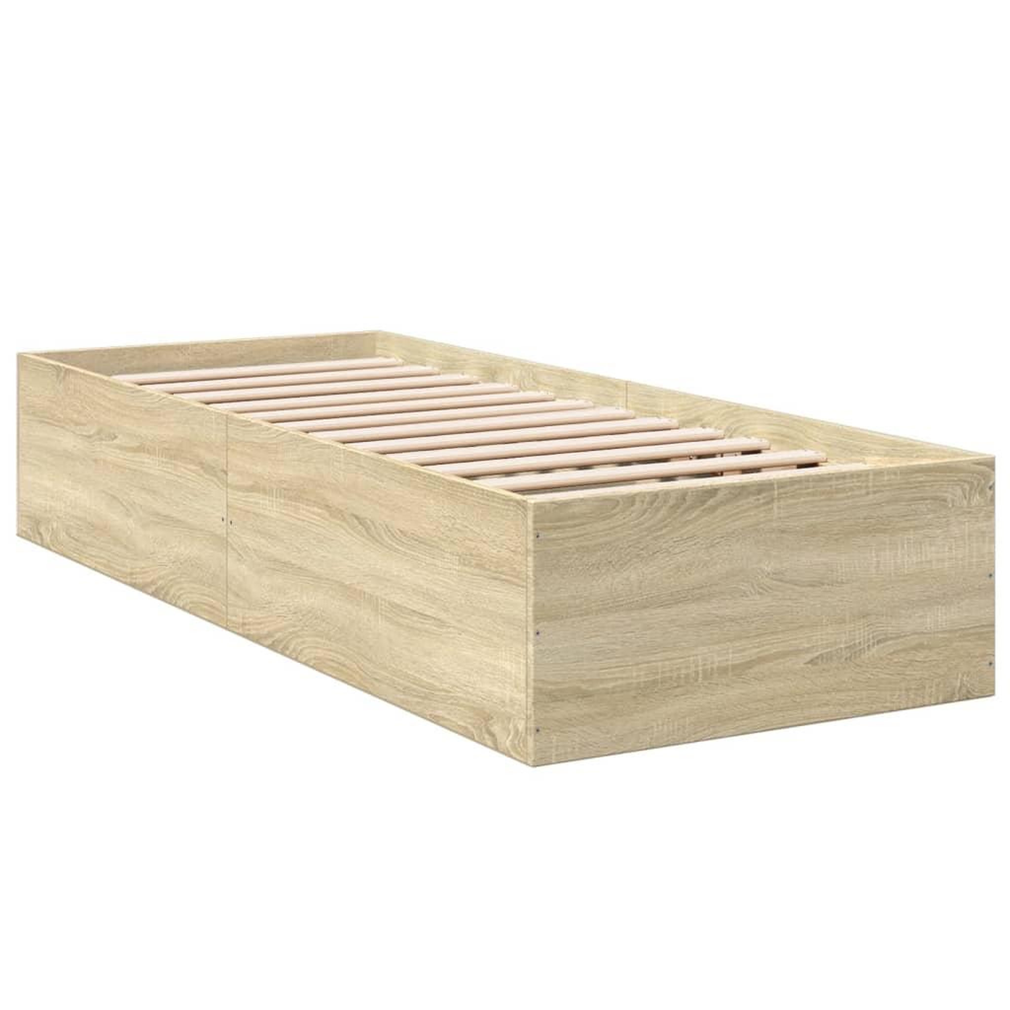 Voir la diapositive 3 : VIDAXL Cadre de lit sans matelas chene sonoma 75x190 cm