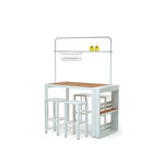 Jardiline Ensemble table de bar Cannes + 4 tabourets empilables - Jardiline