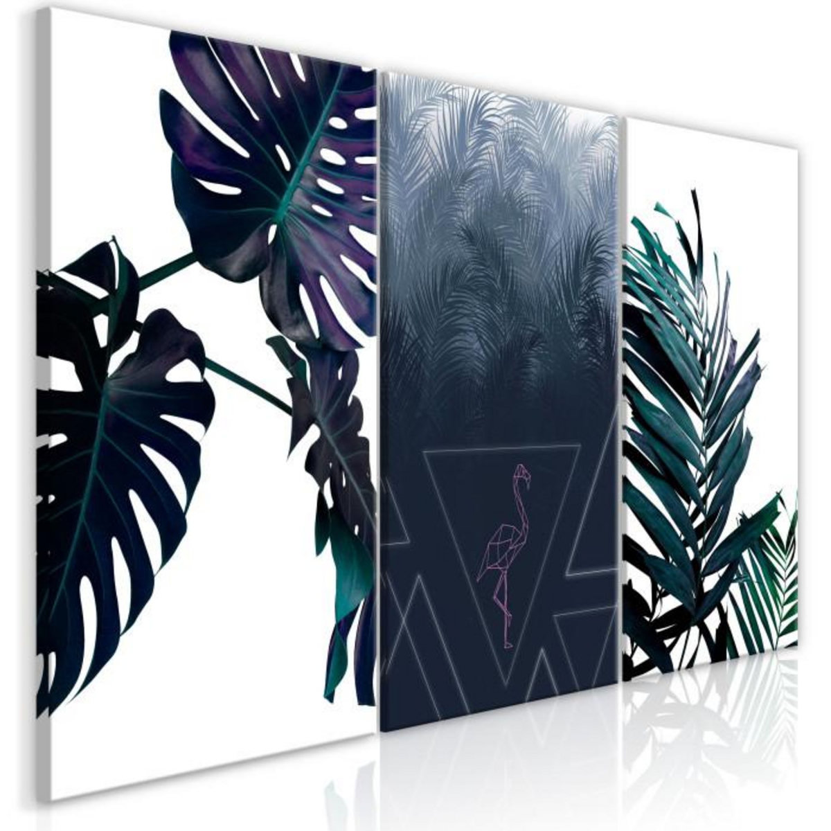 Paris Prix Tableau Imprimé  Cool Leaves 3 Panneaux  60x120cm