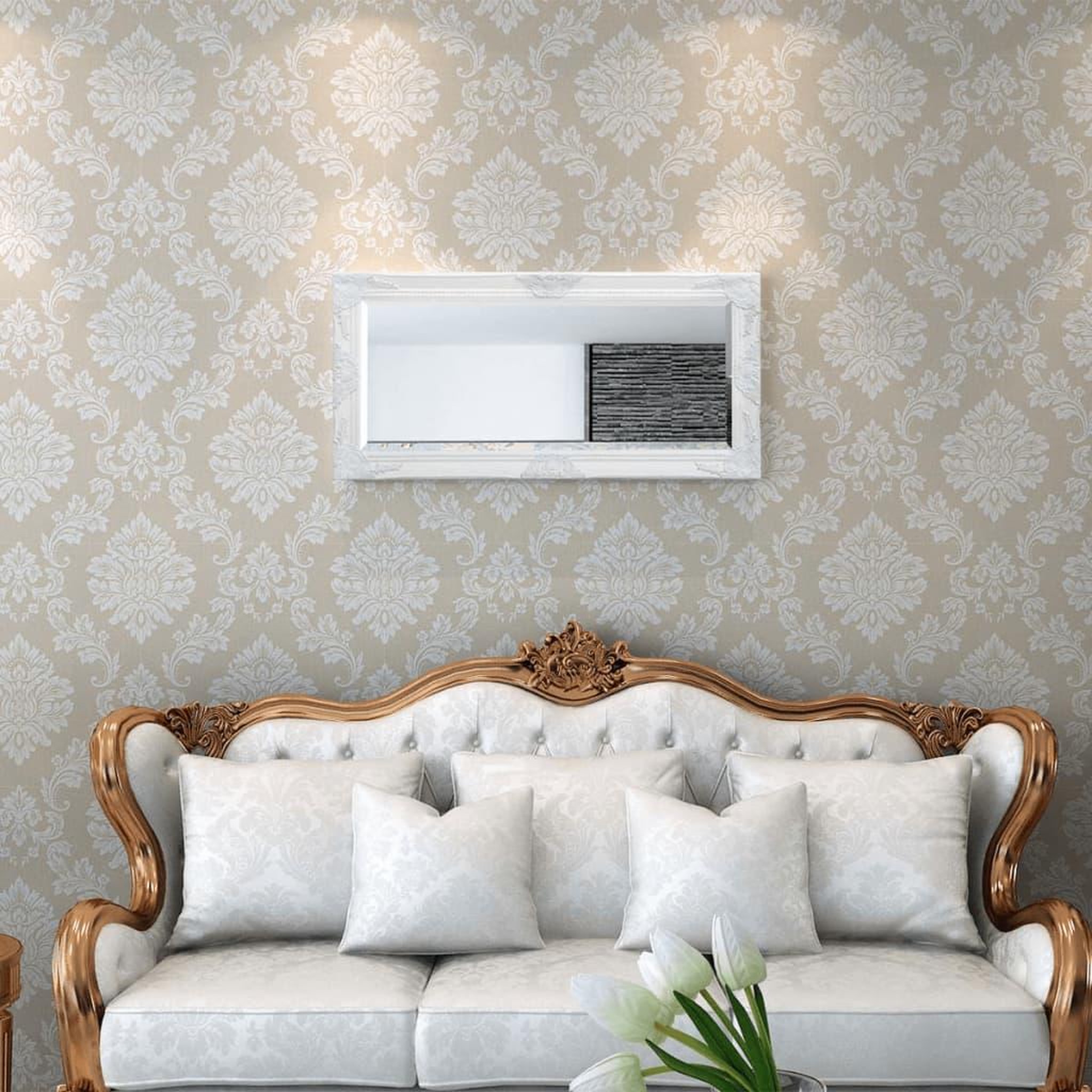 Voir la diapositive 2 : VIDAXL Miroir mural style baroque 100x50 cm blanc